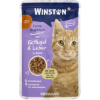 پوچ گربه وینستون با طعم مرغ و جگر در ژله